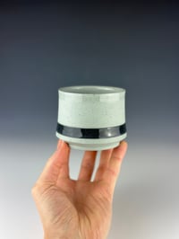 Image 1 of No. 26 | Speckled Teal Porcelain Tumbler w/ Black Band 