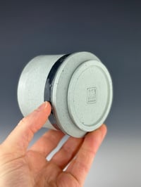 Image 4 of No. 26 | Speckled Teal Porcelain Tumbler w/ Black Band 