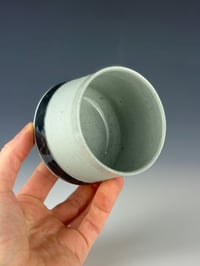 Image 3 of No. 27 | Speckled Teal Porcelain Tumbler w/ Black Band 