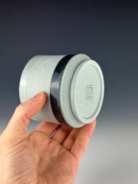 Image 4 of No. 27 | Speckled Teal Porcelain Tumbler w/ Black Band 