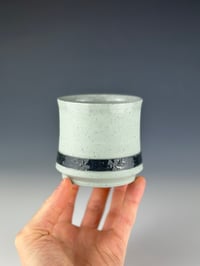 Image 1 of No. 28 | Speckled Teal Porcelain Tumbler w/ Black Band 