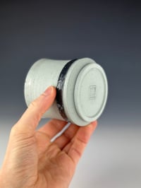 Image 3 of No. 28 | Speckled Teal Porcelain Tumbler w/ Black Band 