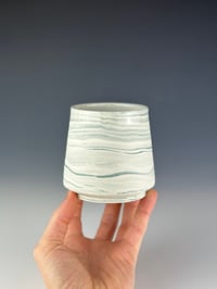 Image 1 of No. 30 | Marbled Teal Porcelain Tumbler - Tall