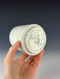 Image 3 of No. 30 | Marbled Teal Porcelain Tumbler - Tall