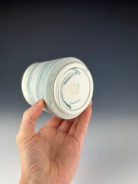 Image 3 of No. 31 | Marbled Teal Porcelain Tumbler - Tall