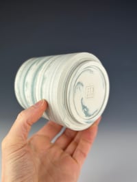 Image 3 of No. 32 | Marbled Teal Porcelain Tumbler - Tall