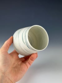 Image 2 of No. 33 | Marbled Teal Porcelain Tumbler - Tall