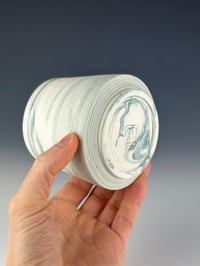 Image 3 of No. 33 | Marbled Teal Porcelain Tumbler - Tall