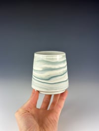 Image 1 of No. 34 | Marbled Teal Porcelain Tumbler - Tall