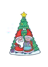 Print -The Clauses celebrating Christmas 