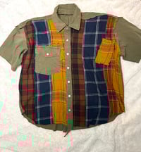 Image 3 of Patchwork Cropped Flannel