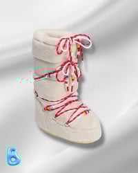 Image 1 of Moon Boot Icon Faux Fur Beads White