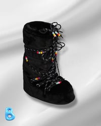 Image 1 of Moon Boot Icon Faux Fur Beads Black