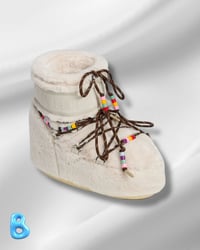 Image 1 of Moon Boot Icon Low Faux Fur Beads White