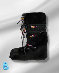 Image 3 of Moon Boot Icon Faux Fur Beads Black