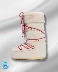 Image 3 of Moon Boot Icon Faux Fur Beads White