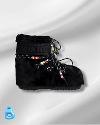 Image 2 of Moon Boot Icon Low Faux Fur Beads Black