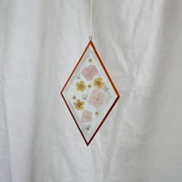 Image 1 of Pressed Flower Suncatcher Hydrangea and Buttercups