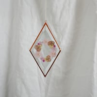 Image 1 of Pressed Flower Suncatcher Hydrangea Wreath