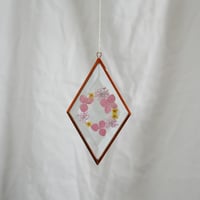 Image 1 of Pressed Flower Suncatcher- Queen Anne's Lace Wreath