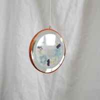 Image 2 of Pressed Flower Suncatcher Viola and Hydrangea Wreath