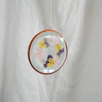 Image 2 of Pressed Flower Suncatcher Hydrangea and Violas