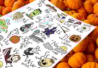 Image 1 of Halloween Alphabet Printable and Coloring Page 