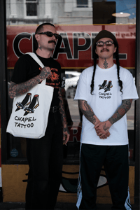 Image 5 of CHAPEL TATTOO DRAGON TEE ORANGE - "155 CHAPEL ST"