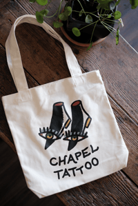 Image 1 of CHAPEL TATTOO SHOES TOTE BAG
