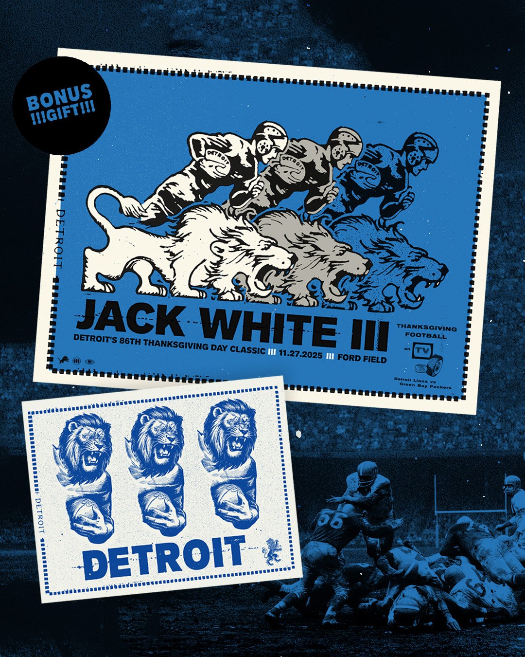 Lions of Detroit Art Print + Bonus Poster