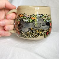 Image 3 of Black Dog In the Flowers Mug