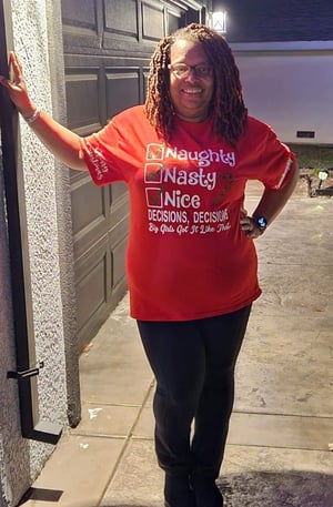 Image of THICK GIRLS ROCK NAUGHTY OR NICE CHRISTMAS TSHIRT