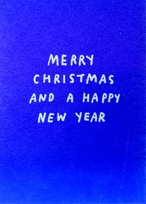 Image of Postkarte: Merry Christmas in blau