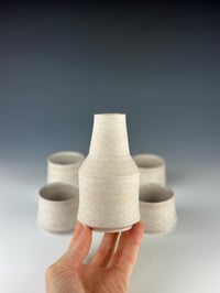 Image 1 of No. 39 | Marbled White and Pink Sake Set 