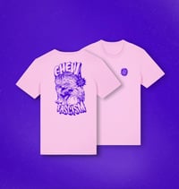 Image 1 of T-SHIRT – CHEW FASCISM – PINK / WHITE