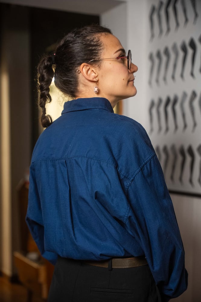 Image of Camicia velluto Blu 2