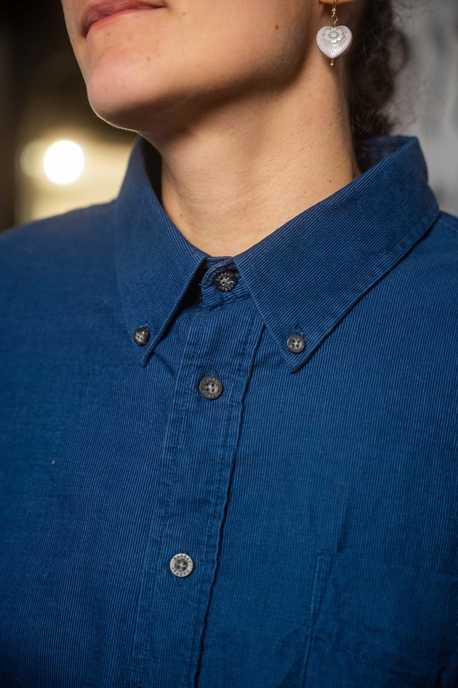 Image of Camicia velluto Blu 2