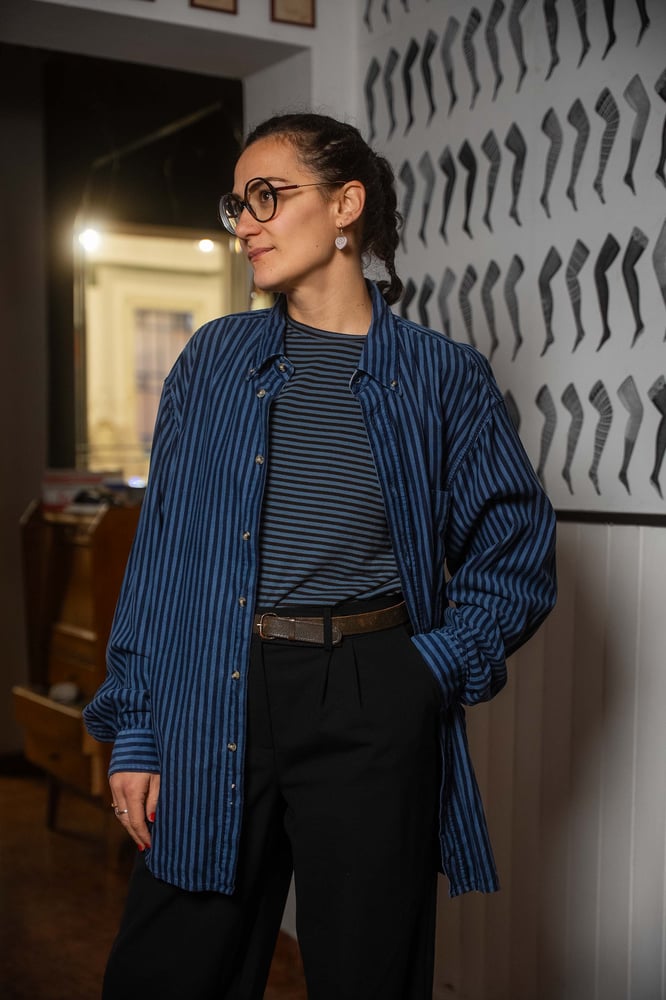 Image of Camicia Velluto rigata