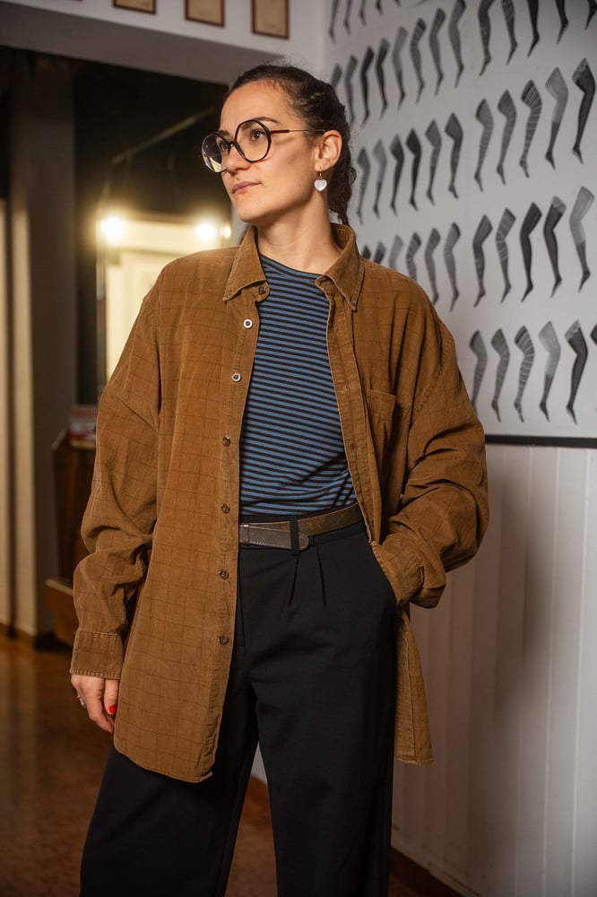 Image of Camicia in velluto quadroni