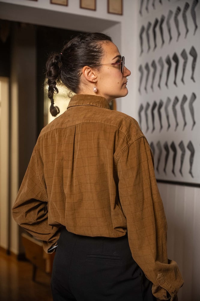 Image of Camicia in velluto quadroni