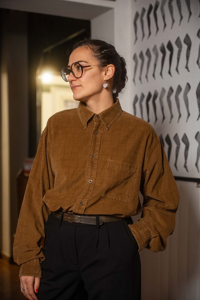 Image of Camicia in velluto quadroni