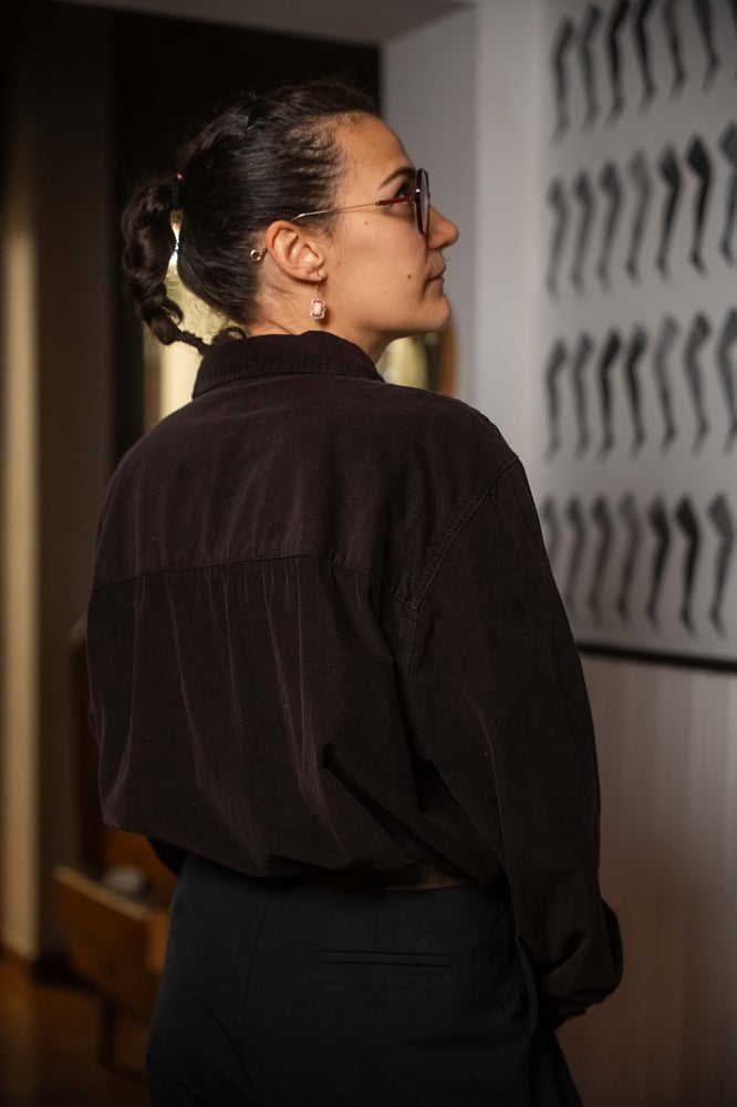 Image of Camicia Velluto Marron