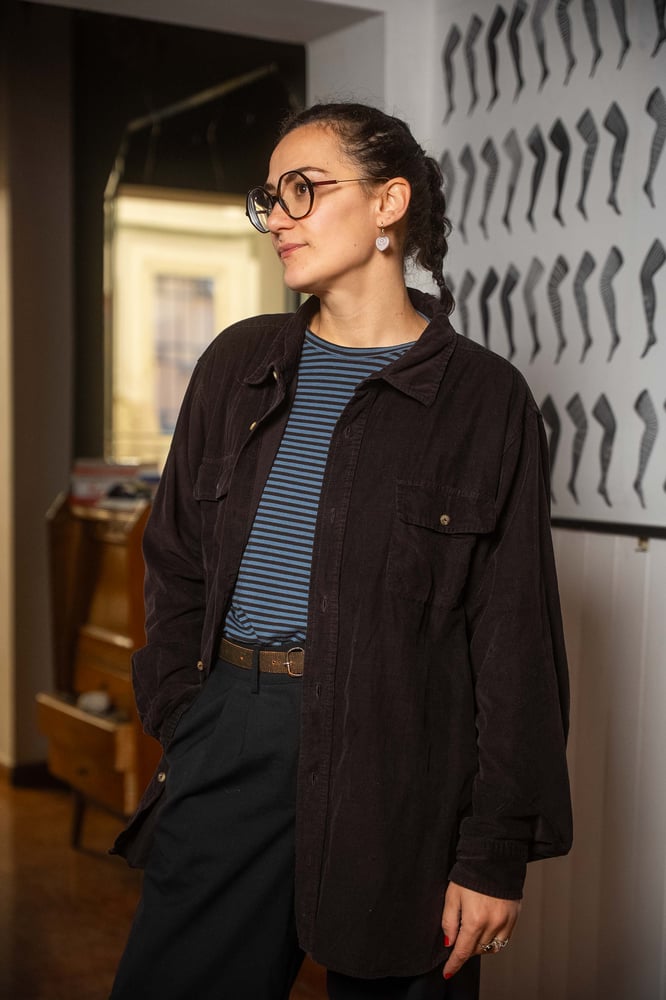 Image of Camicia Velluto Marron