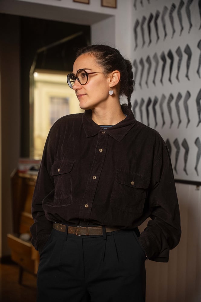 Image of Camicia Velluto Marron