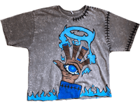 Image 1 of Faded Halo "TV" Weighted Tee