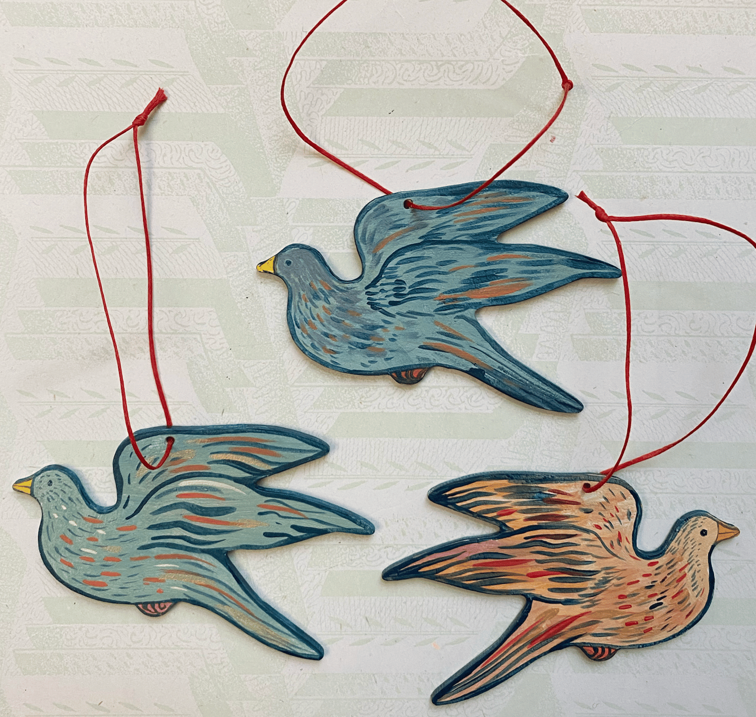 Image of Miniature hand painted birds
