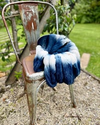 Image 3 of Hand dyed & Woven Indigo Blue Wool Tapestry