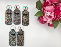 Image 1 of Leopard, Lip Balm, Lipstick, Keychain, Clip-On Sleeve, Travel Key Ring Holder
