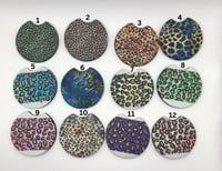 Image 1 of Leopard Car Coaster, Car Holder, Cup Holder Mat