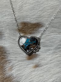 White Buffalo & Kingman Composite Heart Necklace  